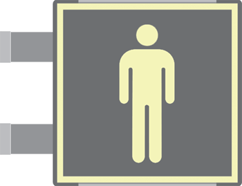 SEML15642BAC - targa all.Metal profilo GRIGIO bifacciale luminescente TOILETTE UOMO