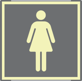 SEML15643AC - segnale luminescente METAL profilo GRIGIO monofacciale TOILETTE DONNA