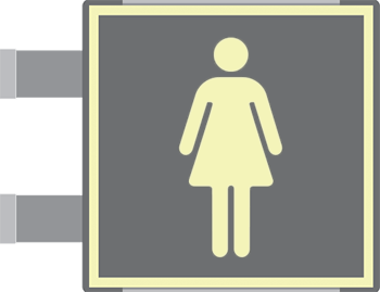 SEML15643BAC - targa bifacciale fotoluminescente METAL Toilette donna