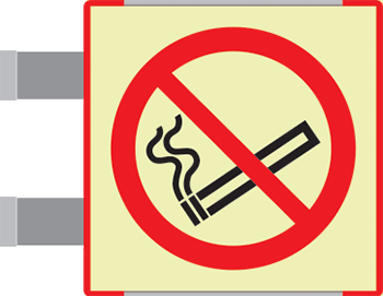 SEMLE1301BAC - segnaletica bifacciale fotoluminescente METAL Vietato fuamre ENISO7010