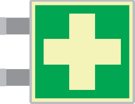 SEMLE15101BA - targa bifacciale fotoluminescente METAL Pronto soccorso EN ISO 7010