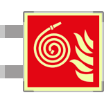 SEMLE15106BA - Segnale fotoluminescente in alluminio METAL bifacciale   piu'simbolo