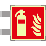 SEMLE15107BA - segnaletica all.Metal bifacciale lum DIN Estintore EN ISO 7010 F001