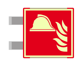 SEMLE15111BAC - segnale luminescente allum.METAL ROSSO bifacciale Presidio Antincendio