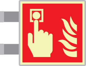 SEMLE15117BA - targa bifacciale fotoluminescente METAL Pulsante allarme EN ISO 7010