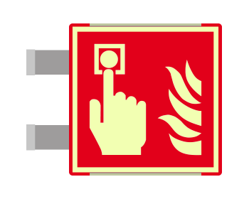 SEMLE15117BAC - segnale luminescente allum.METAL ROSSO bifacciale Pulsante All.Antinc.
