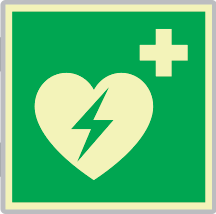 SEMLE15156A - targa monofacciale fotoluminescente METAL Defibrillatore EN ISO 7010