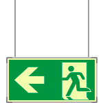 SEMLE715101SN - segnaletica all.Metal bifacciale Luminescente DIN uscita sn EN ISO7010