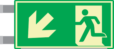 SEMLE715107BNC - segnaletica all.Metal VERDE bifacciale luminescente EN ISO 7010