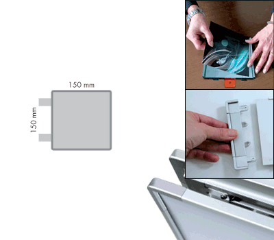 SEMS1515B - segnale alluminio METALSIGN a bandiera bifacciale 150x150 neutro