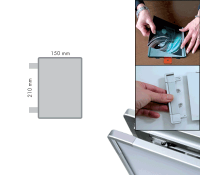 SEMS2115B - segnale alluminio METALSIGN a bandiera bifacciale 148x210 neutro