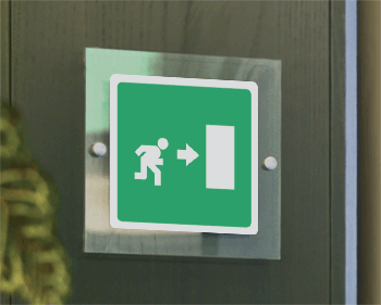 SEP15153W - segnale plexiglass PLEXI monofacciale 200x200 piu'simbolo