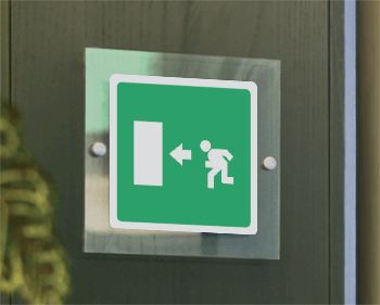 SEP15154W - segnale plexiglass PLEXI monofacciale 200x200 piu'simbolo