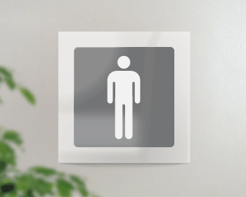 SEP15642FW - targa PLexi monofacciale Toilette Uomo fissaggio invisibile