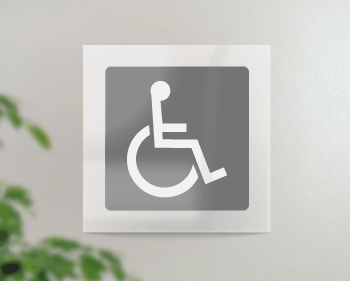 SEP15653FW - targa PLexi monofacciale Toilette Disabili fissaggio invisibile