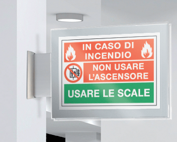 SEPE160B - targa Plexi bifacciale Non usare l'ascensore