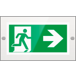 SEPE715102R - targa PLexi monof.uscita di emergenza ds fissaggio a vite EN ISO 7010