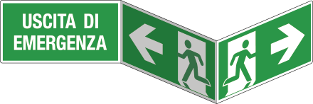 SEPE720101BIS - segnale PLEXIGLASS bifacciale fissaggio invisibile USCITA EMERGENZA