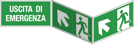 SEPE720105BIS - segnale PLEXIGLASS bifacciale fissaggio invisibile USCITA EMERGENZA