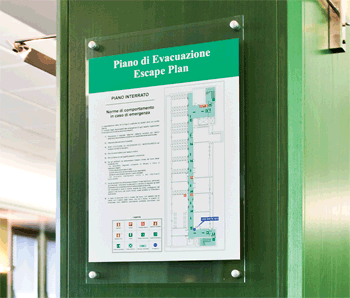 SEPPST - segnale in plexiglass PLEXI per planimetrie A3 + grafica