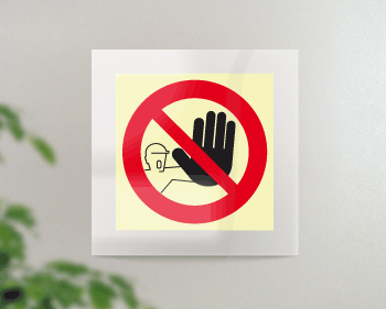 SEPS1312FW - targa Plexi monofacciale  Divieto di accesso fiss.invisibile