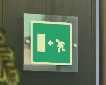 SEPS15154W - Segnale plexiglass PLEXI monofacciale piu'simbolo fotoluminescente