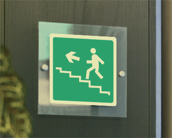 SEPS15164W - Segnale plexiglass PLEXI monofacciale piu'simbolo fotoluminescente