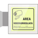 SEPS5008BW - targa Plexi bifacciale  Area videosorvegliata