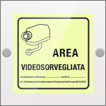 SEPS5008W - targa Plexi monofacciale  Area videosorvegliata