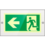 SEPSE715101R - targa PLexi mono  uscita emergenza sn fissaggio a vite EN ISO 7010