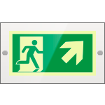 SEPSE715106R - targa PLexi mono  usc.emerg.ds alto fissaggio a vite EN ISO 7010