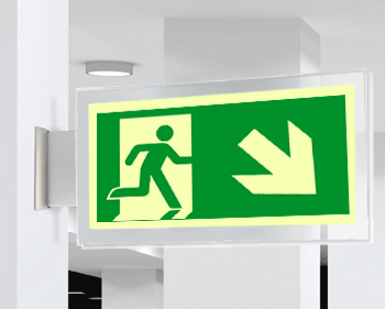 SEPSE715108BR - targa PLexi monof. uscita emergenza ds basso fiss.inv EN ISO 7010