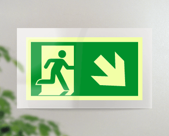 SEPSE715108FR - targa PLexi monof. uscita emergenza ds bassofiss.inv  EN ISO 7010