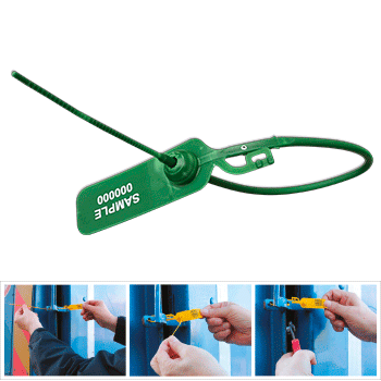 SGE1128V - confezione da 1000 sigilli tubolari lunghezza mm.400 colore VERDE