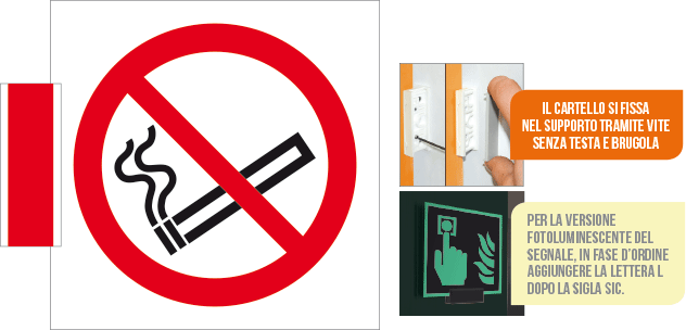 SICE1301BG - sistema COLORFIX ROSSO bifacciale Vietato Fumare EN ISO 7010