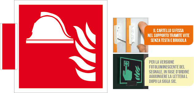 SICE15111BA - sistema COLORFIX ROSSO bifacciale Presidio Antincendio EN ISO 7010