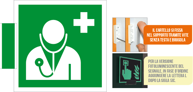 SICE15118BA - sistema COLORFIX VERDE bifacciale Personale Medico EN ISO 7010
