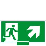 SICE715106N - sistema COLORFIX VERDE monofacciale Uscita Emerg.alto dx EN ISO 7010