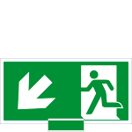 SICE715107N - sistema COLORFIX VERDE monofacciale Uscita Emerg.basso sx EN ISO 7010