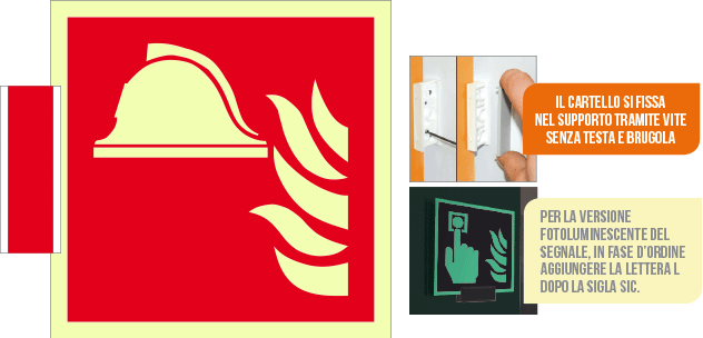 SICLE15111BG - sistema COLORFIX ROSSO bifacc.luminescente Pres.Antinc.EN ISO 7010