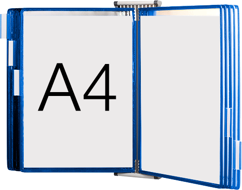 SMCA410B - leggio da muro con 10 buste formato A4 colore BLU