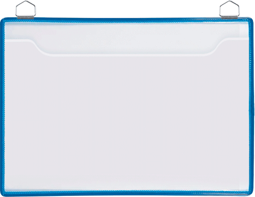 SMCA454 - confezione 5 coppie tasche porta depliant colore BLU A4 ORIZZONTALE