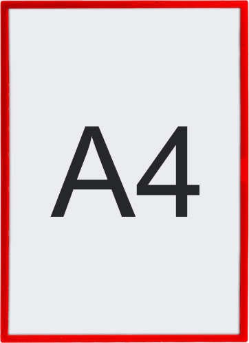 SMCA489R - cornice murale magnetica formato A4 perimetro rigido in PVC col.ROSSO