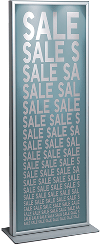 SMCT7200 - totem porta poster bifacciale con cornice a scatto per interni