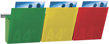 SMET2127 - kit porta documenti a muro completo di 3 tasche colorate