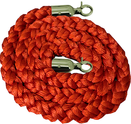TDVOR - cordone da m.2 in poliestere ROSSO attacchi ottone x colonnina ottone