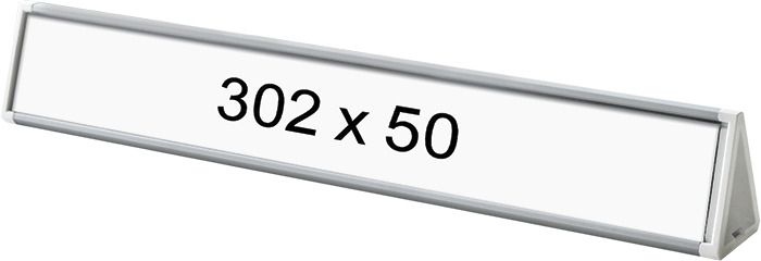 TKPD07 - targa segnanome da tavolo dim.302x50x36 h c.sistema manomissione