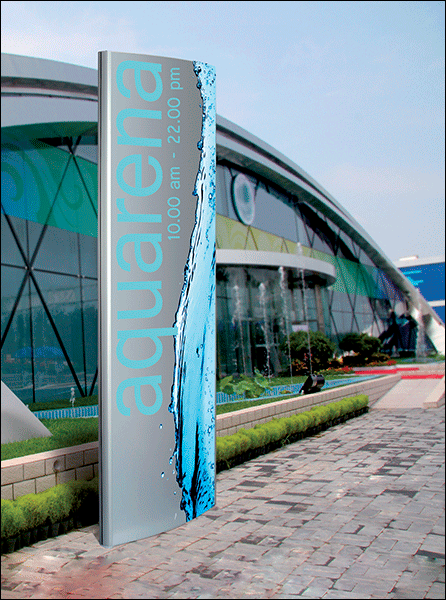 TKTS400 - totem per esterni stampa esclusa larghezza mm 400