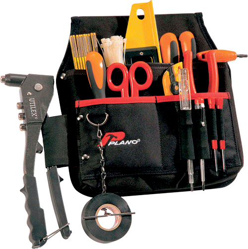 TPU535 - tasca per elettricisti con tasche, asola portautensili,porta adesivo