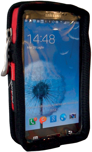 TPU549 - tasca porta smartphone (Galaxy S4/S5) clip metallica per cintura